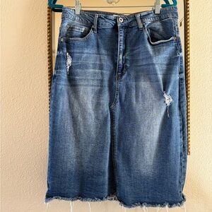 Black Label Denim Distressed Skirt